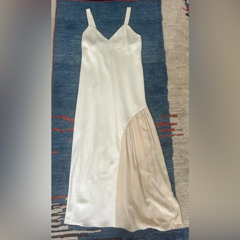 Tibi White Silk/Polyester Maxi Dress